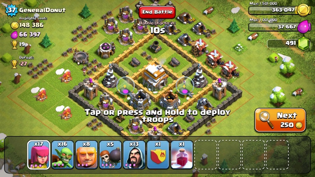 Clash of Clans focuses on Stats and Skill. Stats comes from Units & Buildings. Skill comes from the player being able to choose location of attack.